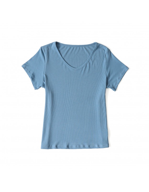 Cotton V Neck Basic T-Shirt 