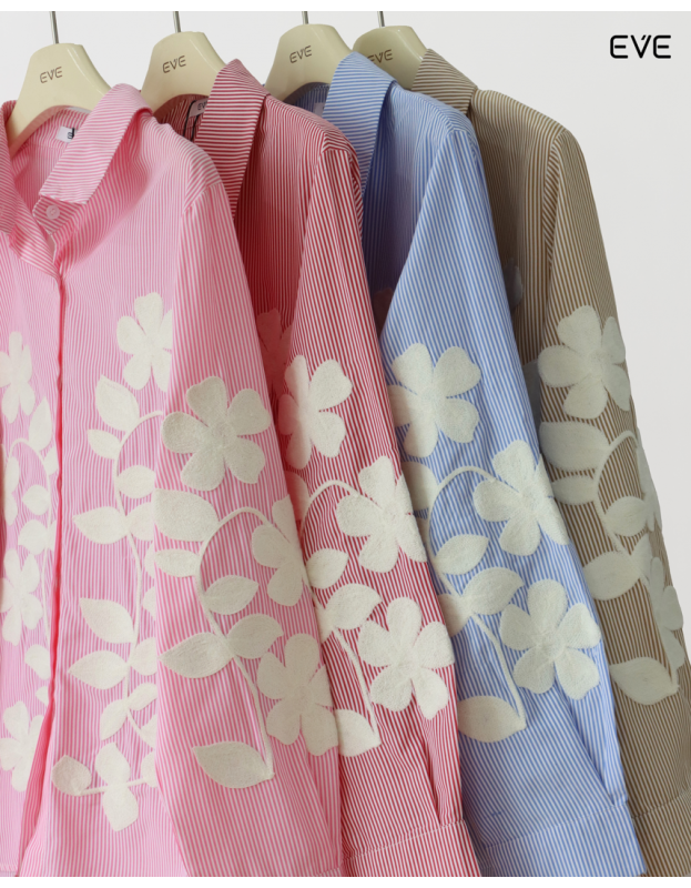 Floral Embroidered Button-Down Shirt
