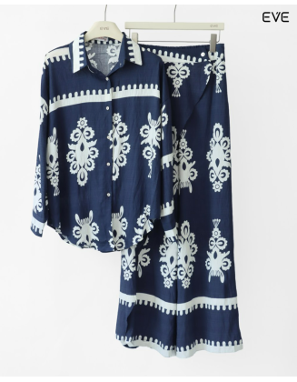  Boho-Chic Indigo Co-ord Set
