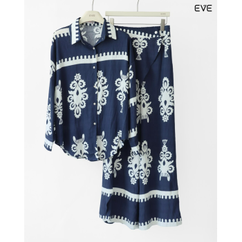 Boho-Chic Indigo Co-ord Set