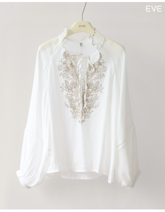 Ruffled Neckline Tops