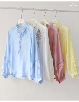 Ruffled Neckline Tops