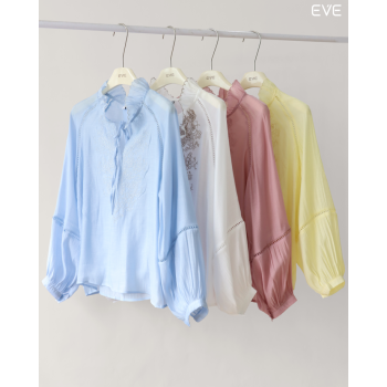 Ruffled Neckline Tops
