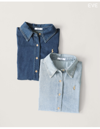 Short-Sleeve Denim Shirt