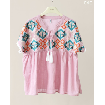 Geometric Embroidered Top