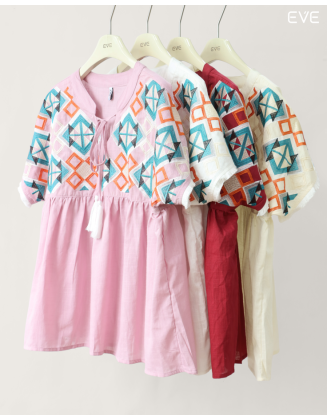 Geometric Embroidered Top
