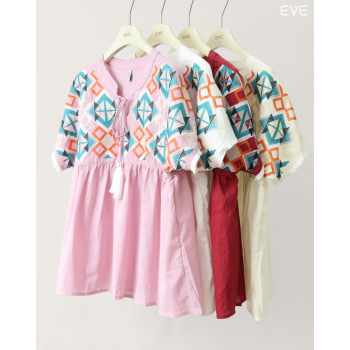 Geometric Embroidered Top