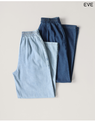 Wide-Leg Denim Pants