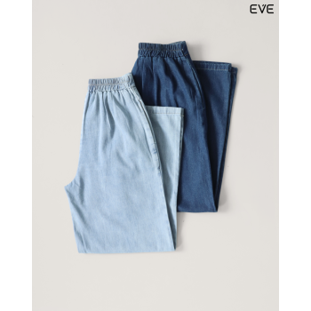 Wide-Leg Denim Pants