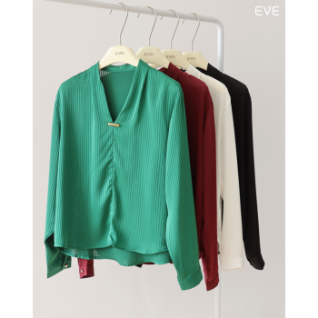 Ribbed V-Neck Tops