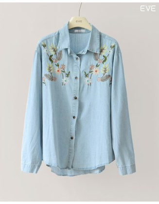 Embroidered Denim Shirt