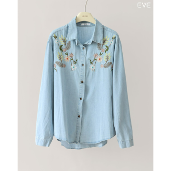 Embroidered Denim Shirt