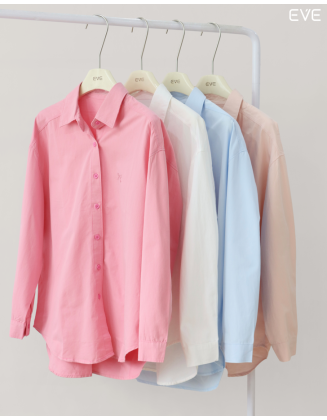 Casual Button-Up Shirt with Embroidered Detail
