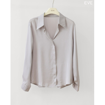Satin Striped Button-Down Shirt
