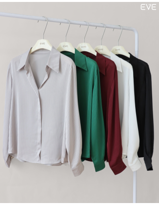 Satin Striped Button-Down Shirt