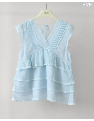 Sleeveless Ruffle Tiered Top