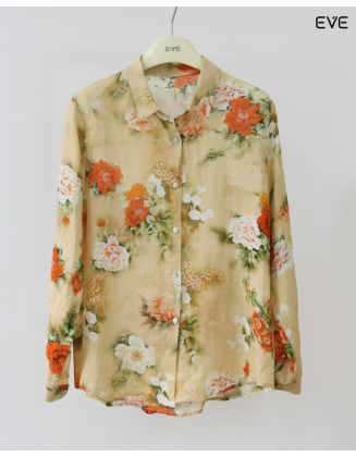 Floral Sheer Button-Down Shirt