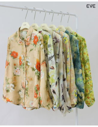 Floral Sheer Button-Down Shirt