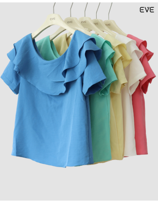 Elegant Ruffle Neck Tops