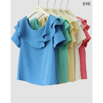Elegant Ruffle Neck Tops