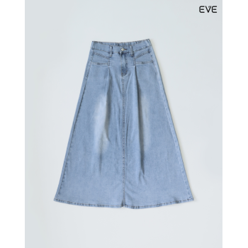 High-Waisted A-Line Denim Skirt