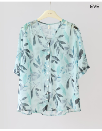 Floral Sheer Button-Up Top