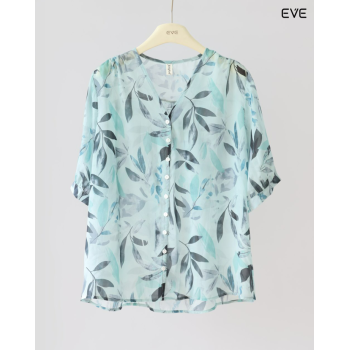 Floral Sheer Button-Up Top