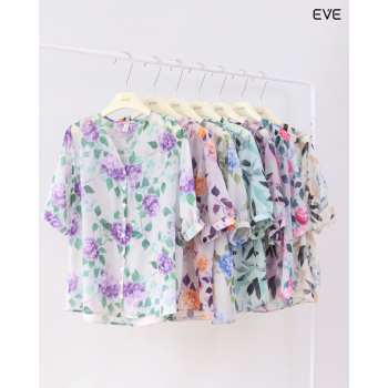 Floral Sheer Button-Up Top