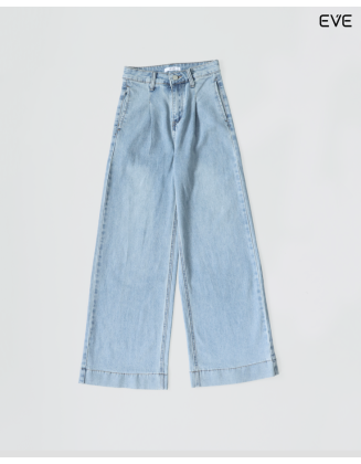 Wide-Leg High-Waisted Denim Pant