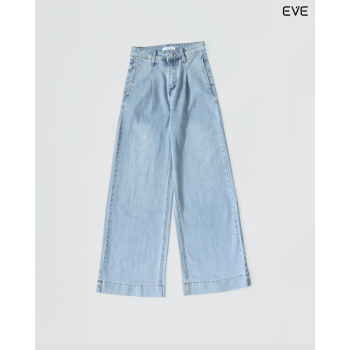 Wide-Leg High-Waisted Denim Pant