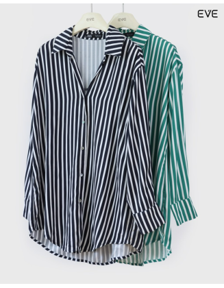 Classic Vertical Stripe Button-Up Shirt