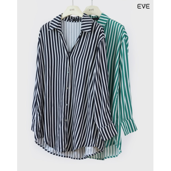 Classic Vertical Stripe Button-Up Shirt