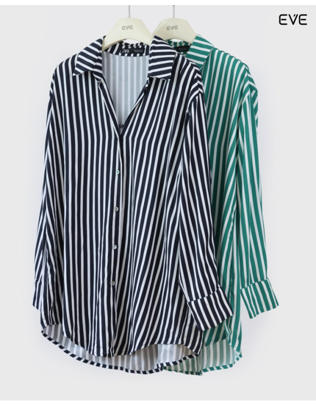 Classic Vertical Stripe Button-Up Shirt