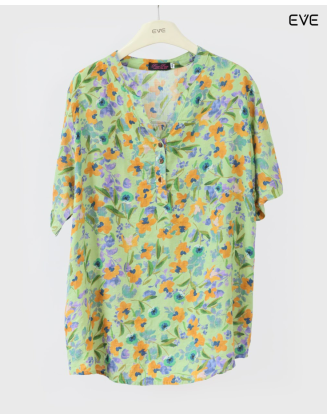 Lightweight Floral Button-Down Tunic