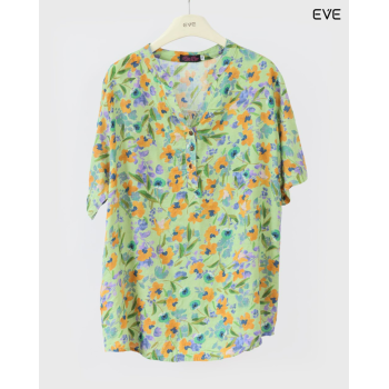 Lightweight Floral Button-Down Tunic