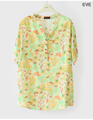 Lightweight Floral Button-Down Tunic