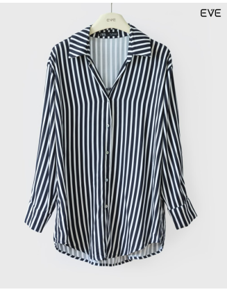Classic Vertical Stripe Button-Up Shirt