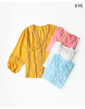 Boho Embroidered V-Neck Top