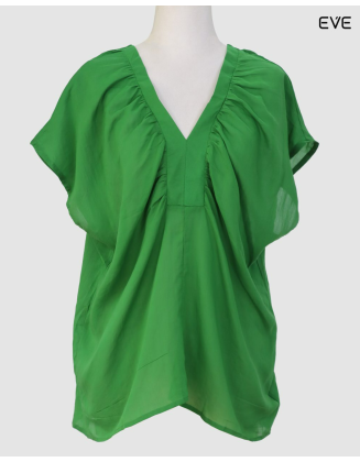 Chic Gathered V-Neck Women's Top