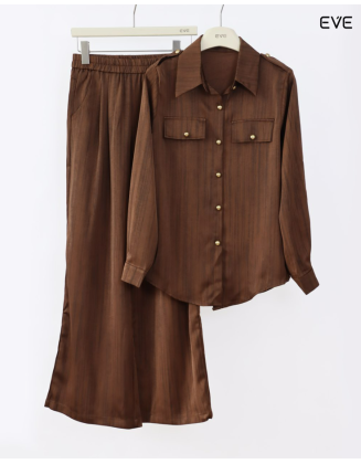 Elegant Women's Satin Co-ord Set