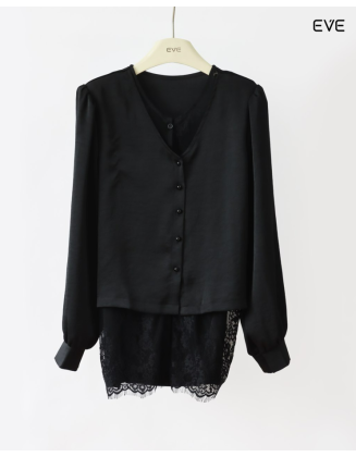 Lace Hem V-Neck Tops – Chic with a Feminine Twist