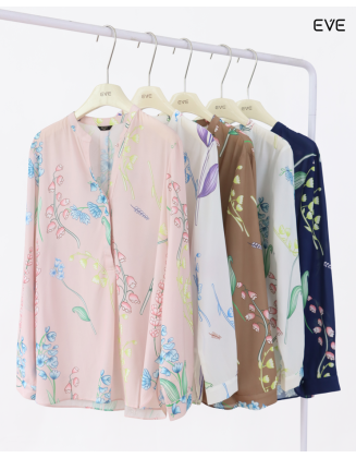 Elegant Floral Long Sleeve Blouse