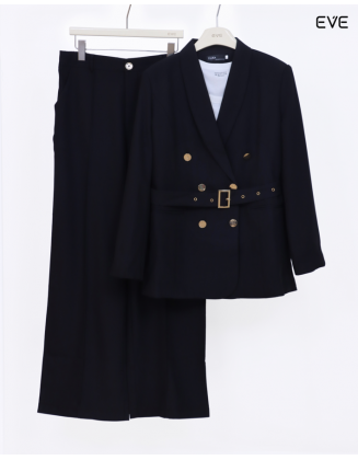 Double-Breasted Blazer Set