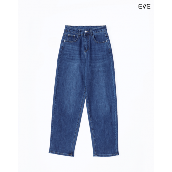 Relaxed Fit High-Waist Denim Pants