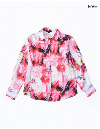 Abstract Print Button-Up Shirt