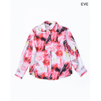 Abstract Print Button-Up Shirt
