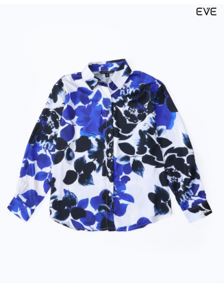 Abstract Print Button-Up Shirt