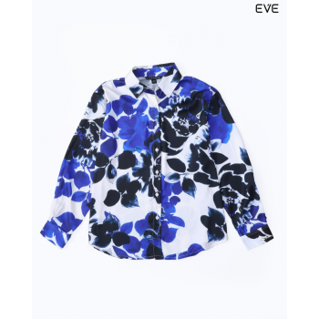 Abstract Print Button-Up Shirt