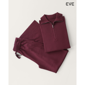  Chic Comfort Redefined: The Quarter-Zip Ribbed Co-ord Set