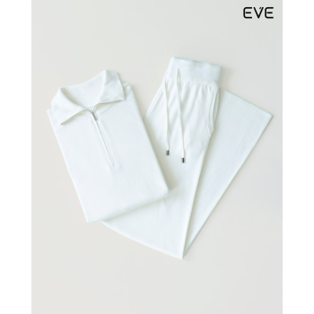  Chic Comfort Redefined: The Quarter-Zip Ribbed Co-ord Set